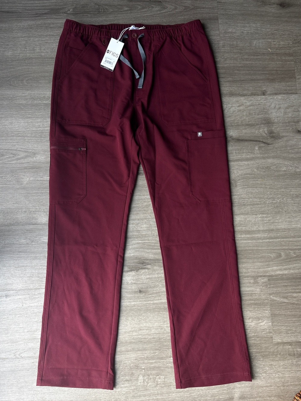 Figs Cairo Straight-Leg Scrub Pant Burgundy
